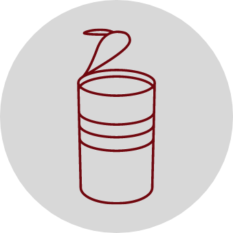 An icon of an opened can of food